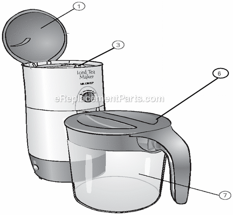 Page A Diagram and Parts List for TM39P-115  Mr Coffee Tea Brewer